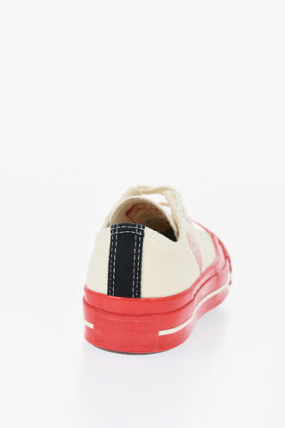 PLAY COMME DES GARCONS Cotton Low Top Sneakers with Contrast Sole