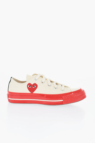 PLAY COMME DES GARCONS Cotton Low Top Sneakers with Contrast Sole