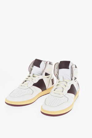 High-Top-Sneaker aus Leder mit Patch-Logo