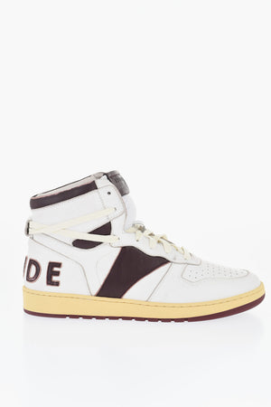 High-Top-Sneaker aus Leder mit Patch-Logo