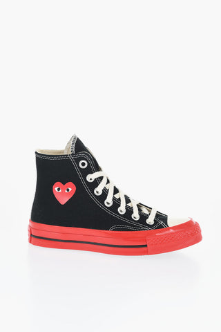 PLAY COMME DES GARCONS Canvas High-Top Sneakers with Contrasting Sole