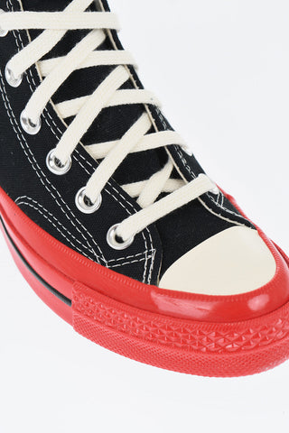 PLAY COMME DES GARCONS Canvas High-Top Sneakers with Contrasting Sole