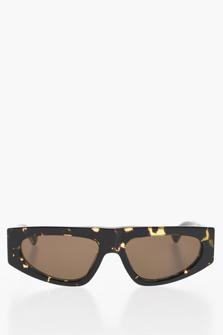 Tortoiseshell Motif Shield Sunglasses