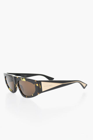 Tortoiseshell Motif Shield Sunglasses