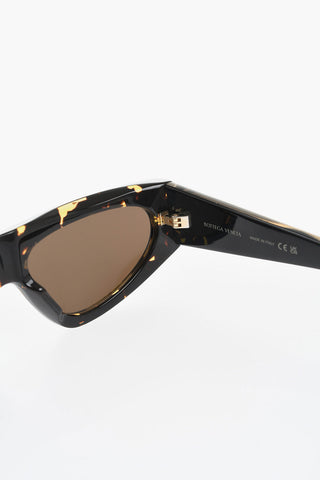 Tortoiseshell Motif Shield Sunglasses