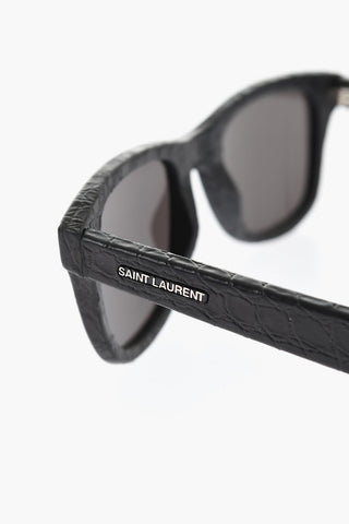 Sonnenbrille in Uni mit Krokodilleder-Effekt