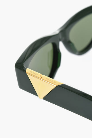 Solid Color Sunglasses With Golden Details