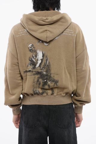 Solid Color S.MATTHEW Hoodie with Patch Pocket