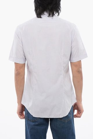 Checked Cotton Shirt with Spread Collar