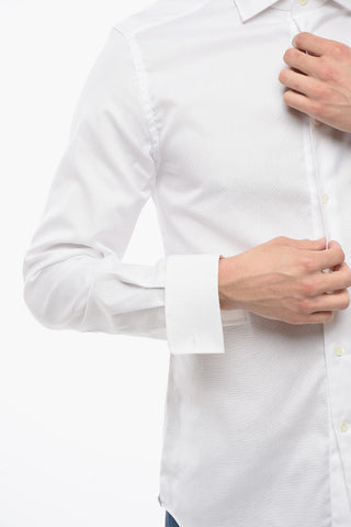 Wrinkle Free Cotton Shirt with Spread Collar
