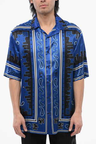 Bandana-Print Bowling Shirt