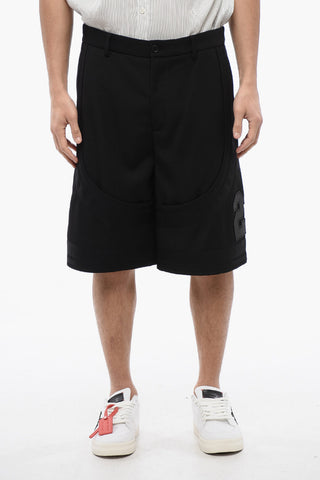 Virgin Wool Shorts With 23 Embroidery