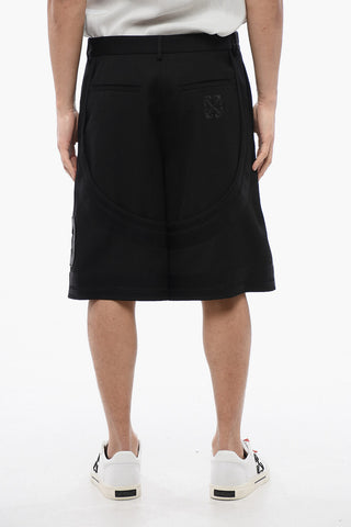 Virgin Wool Shorts With 23 Embroidery