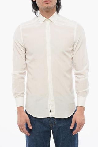 Silk Blend Slim Fit Shirt with Cuffs