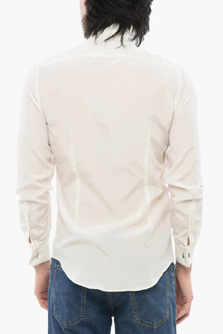 Silk Blend Slim Fit Shirt with Cuffs