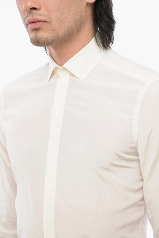 Silk Blend Slim Fit Shirt with Cuffs