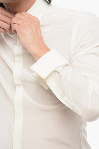 Silk Blend Slim Fit Shirt with Cuffs