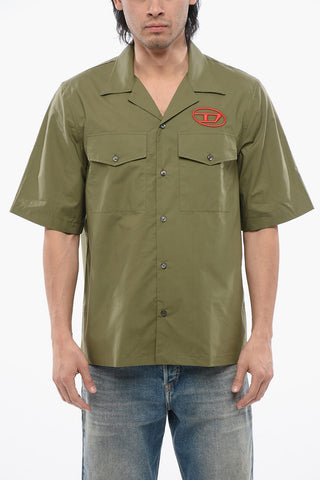 Camicia Casual S-MAC-22-B a Manica Corta con Ricamo