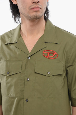 Camicia Casual S-MAC-22-B a Manica Corta con Ricamo