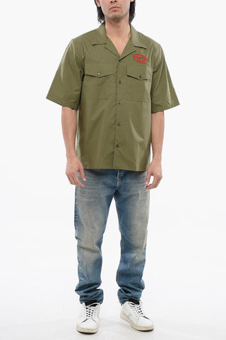 Camicia Casual S-MAC-22-B a Manica Corta con Ricamo