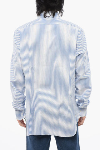 Awining Striped Shirt with Spread Collar
