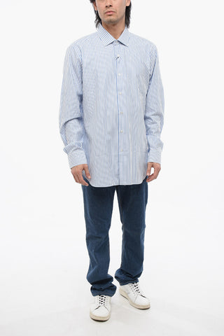 Awining Striped Shirt with Spread Collar