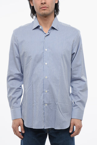Awining Striped Shirt with Spread Collar