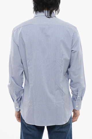 Awining Striped Shirt with Spread Collar