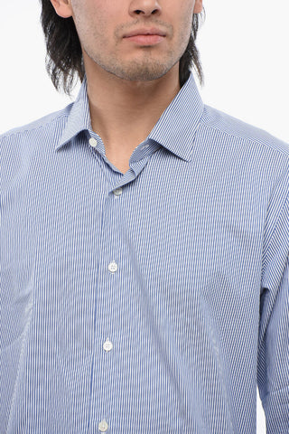 Awining Striped Shirt with Spread Collar