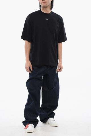 Solid Color SKATE Crew-neck T-Shirt with Arrow Embroidery