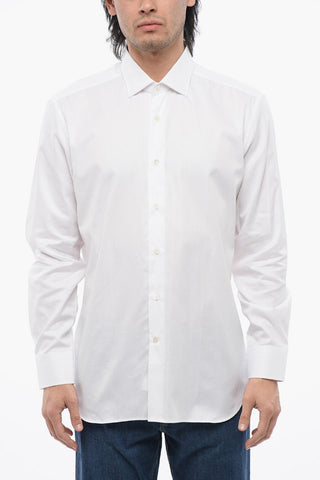 Spread Collar Poplin Cotton Shirt