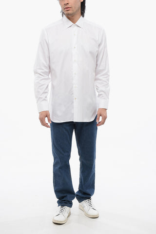 Spread Collar Poplin Cotton Shirt