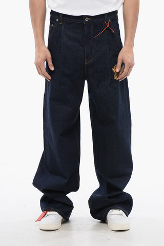 Baggy-Fit-Jeans Mit 1 Bundfalte Und Besticktem Logo 28cm