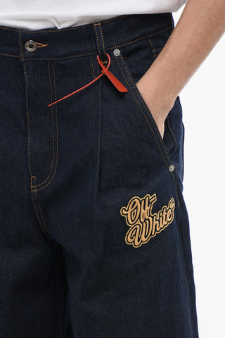 Baggy-Fit-Jeans Mit 1 Bundfalte Und Besticktem Logo 28cm