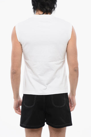 Tank Top in Cotone a Tinta Unita