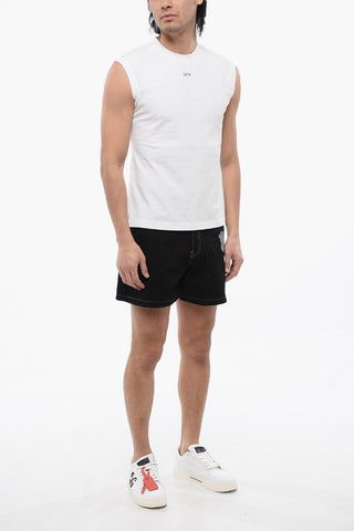 Tank Top in Cotone a Tinta Unita
