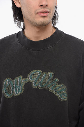 Brushed Cotton Printed BACCHUS Crewneck Sweatshirt