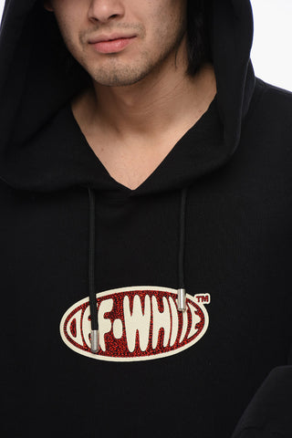 Felpa Con Cappuccio Oversize-Fit Con Logo Strass