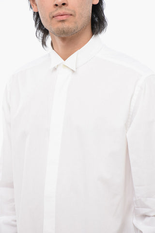 Wing-tip Collar Popeline Shirt with Hidden Buttoning