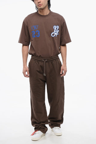 Joggers RAIN DRUM In Cotone Garzato Con Ricamo 