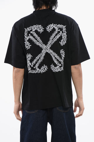 Embroidered TATTOO ARROW SKATE Crewneck T-Shirt