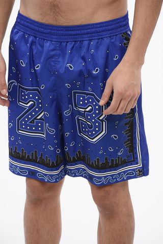 밴다나 프린트 복서 수영복