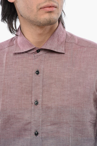 ID Spread Collar Linen Blend Shirt