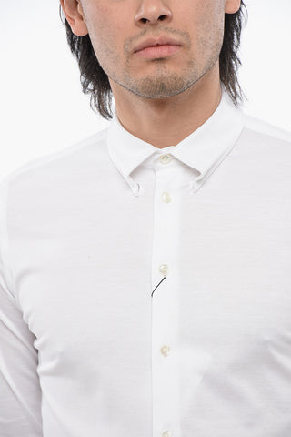 GIORGIO ICON Cotton Jersey Shirt with Button-down Collar