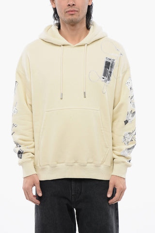Felpa Hoodie ANGORA In Cotone Garzato Stampata