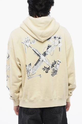 Felpa Hoodie ANGORA In Cotone Garzato Stampata