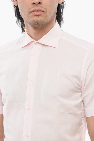 Camicia a Maniche Corte in Puro Lino
