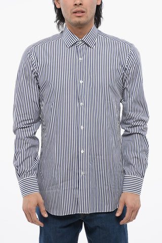 Awining Striped Shirt with Spread Collar