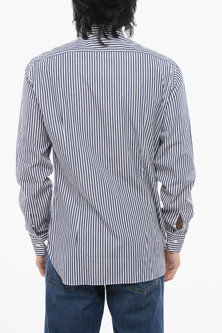 Awining Striped Shirt with Spread Collar
