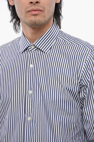 Awining Striped Shirt with Spread Collar